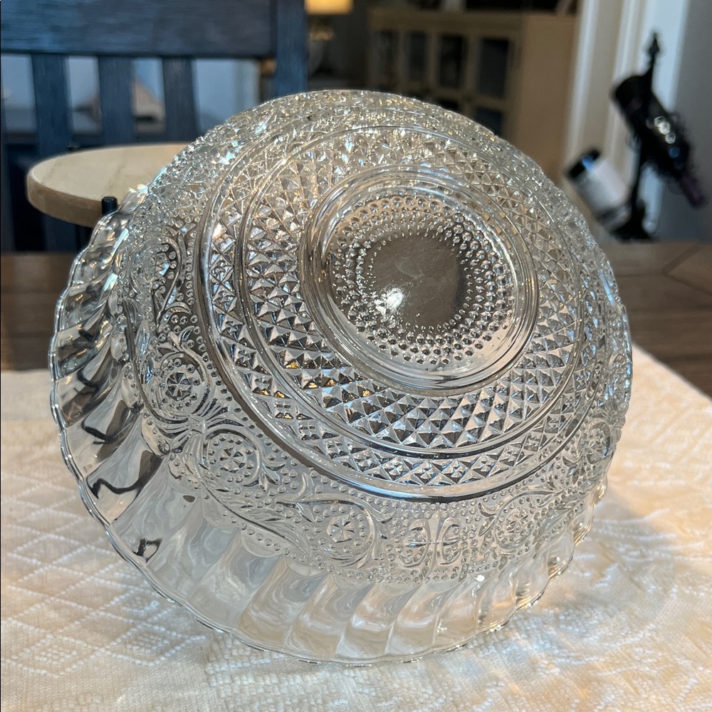 Antique Early American Pressed Glass Patterned Bowl “King’s Crown”